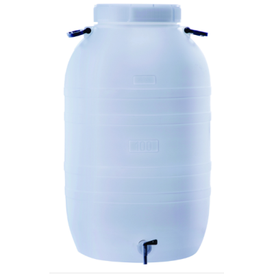 Kanystr širokohrdlý s výpustným kohoutem, 30–100 l, HDPE